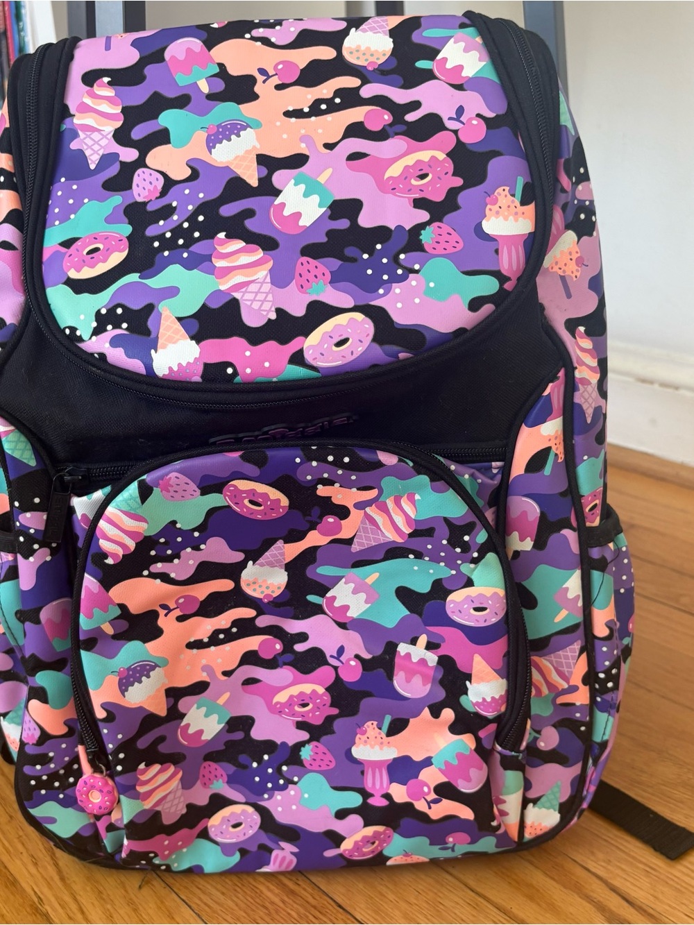 Smiggle Kids Backpack with Purple Candy Pattern
